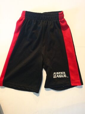 Justice League Boys' Black and Red Athletic Shorts